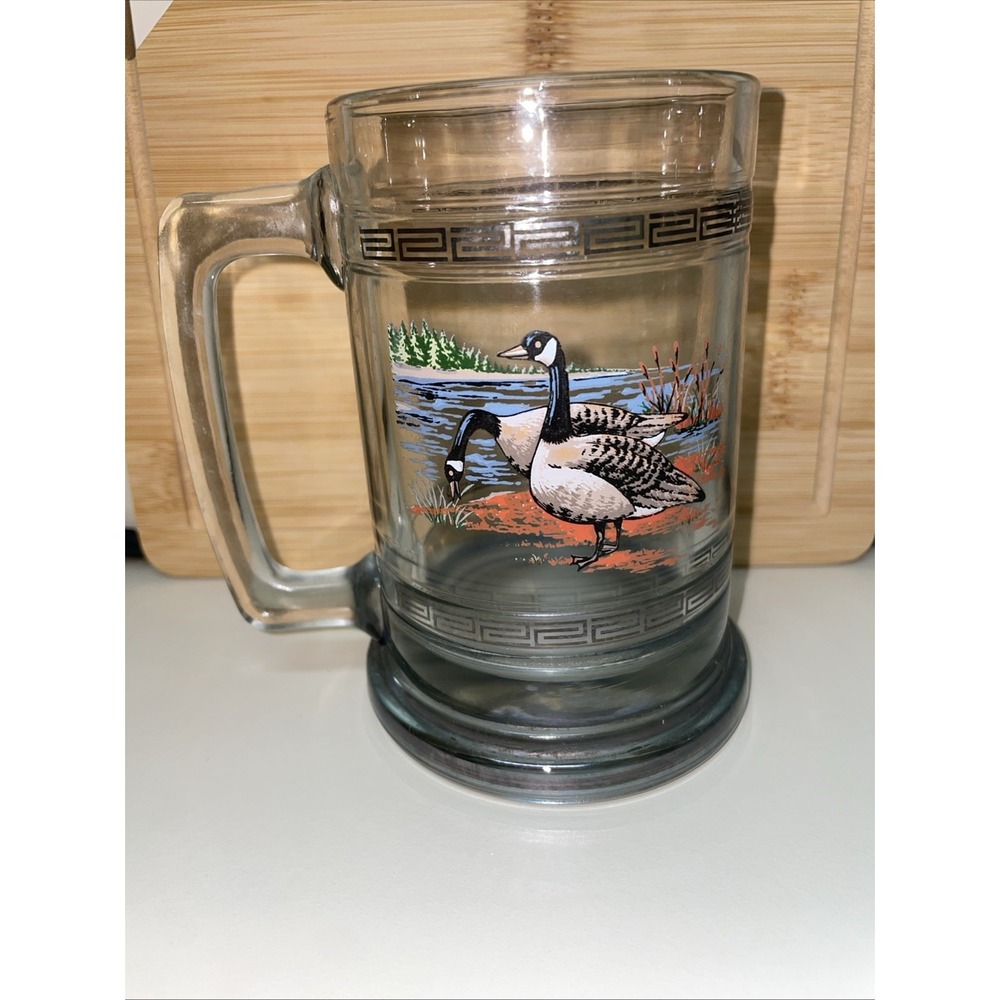 Vintage Princess House Colonial Game Birds #684 Canadian Geese Mug Silver Trim